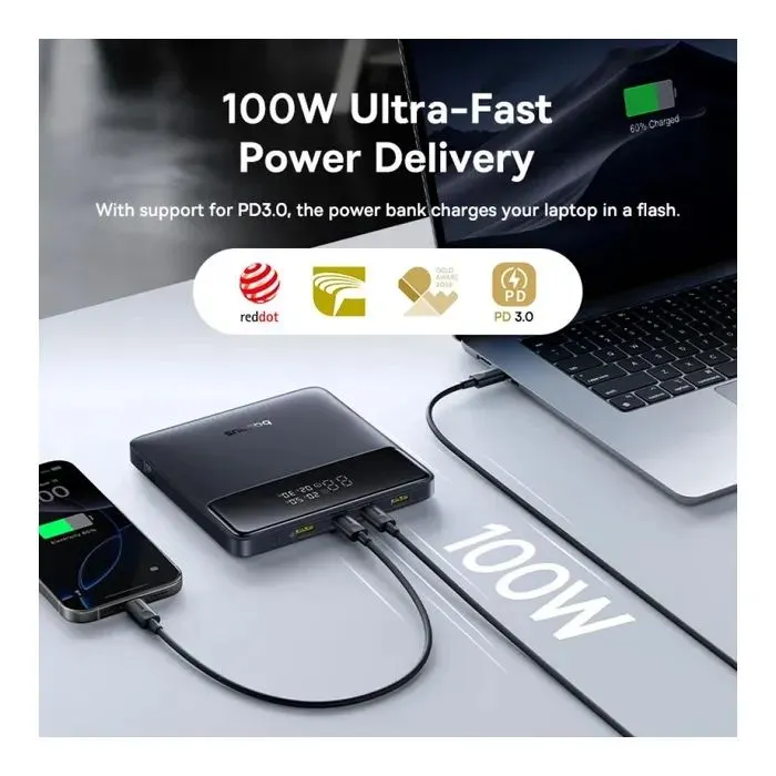 Батарея универсальная Baseus Blade H1 Lite 20000mAh 100W PD QC Black (P10021604123-00) изображение 5