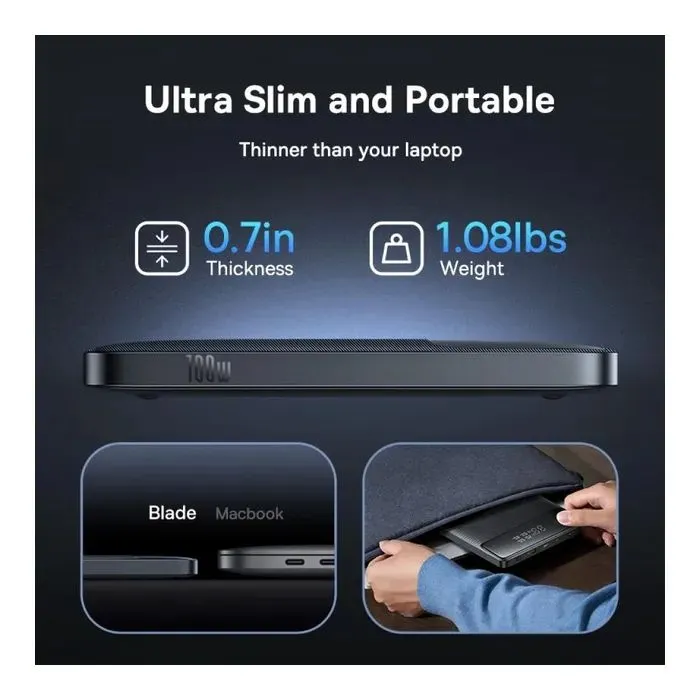 Батарея универсальная Baseus Blade H1 Lite 20000mAh 100W PD QC Black (P10021604123-00) изображение 9