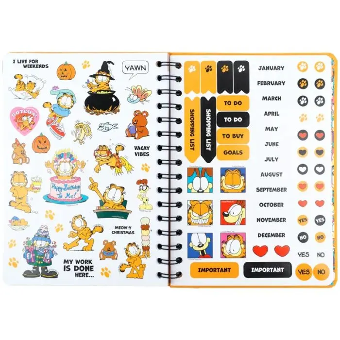 Тижневик Kite дитячий на спіралі Garfield, тверда обкладинка (GF26-438) зображення 10