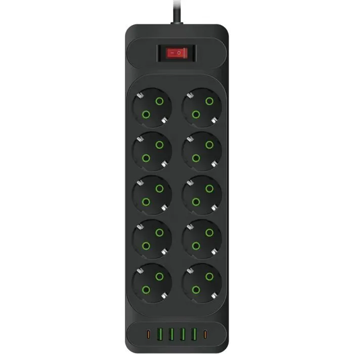 Сетевой фильтр питания Meilepai F35U, 10 роз EU, 4USB, 2PD, 2м Black (F35U-Black) изображение 3
