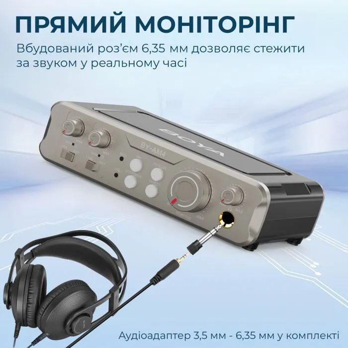 Аудіоінтерфейс Boya BY-AM4 зображення 10