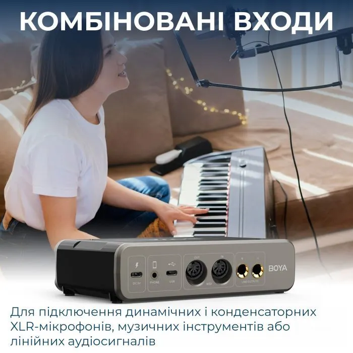 Аудіоінтерфейс Boya BY-AM4 зображення 7