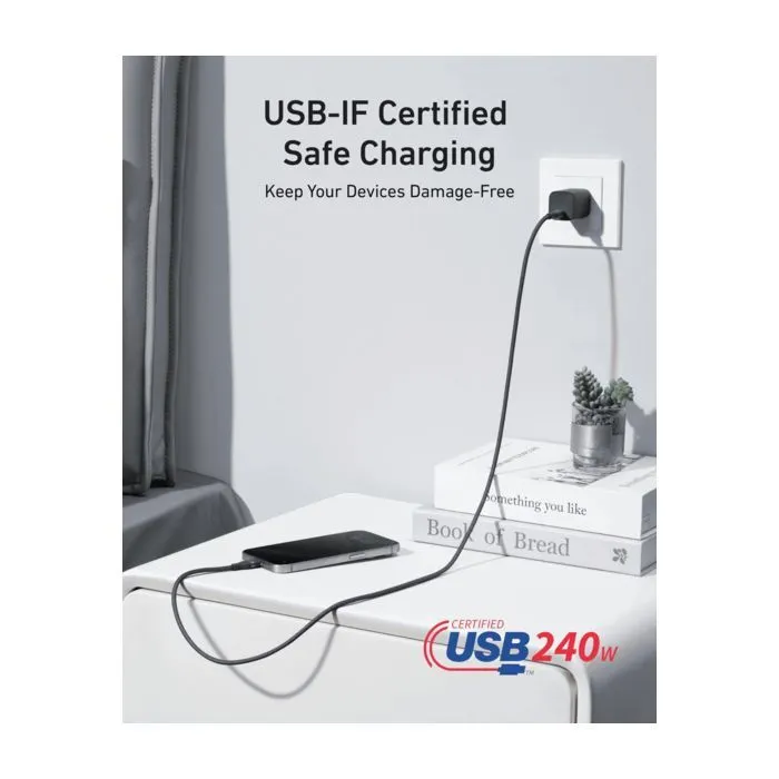 Дата кабель USB-C to USB-C 1.8m 240W braided Anker (A82E2H11) изображение 4