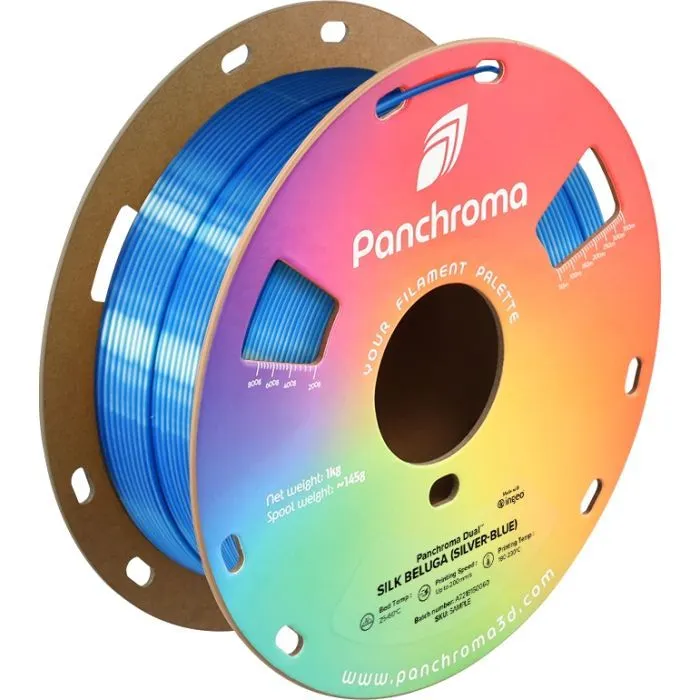 Пластик для 3D-принтера Polymaker PLA PANCHROMA DUAL SILK 1,75mm 1kg Silver-Blue (CA03024)