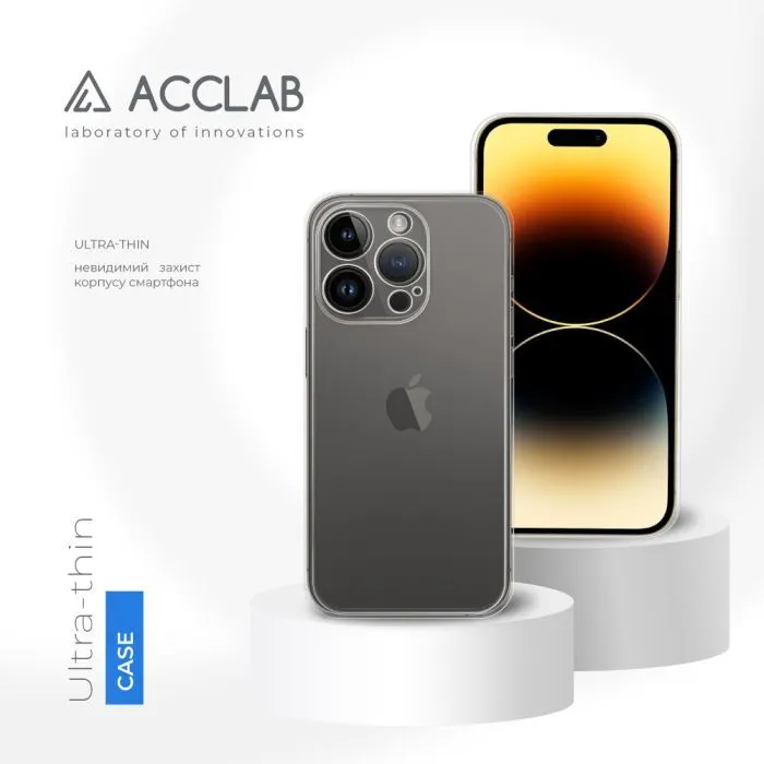 Чохол до мобільного телефона ACCLAB TPU Apple iPhone 14 Pro Transparent (1283126565977) зображення 3