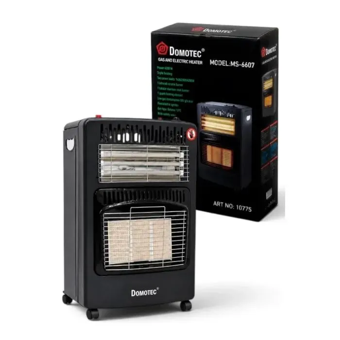 Газовий обігрівач Domotec + електричний обігрівач, 3 режими,1500/2800/4200Вт (MS-6607) зображення 5