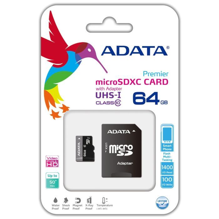 Карта памяти ADATA 128GB microSD class 10 UHS-I A1 Premier (AUSDX128GUICL10A1-RA1) изображение 2