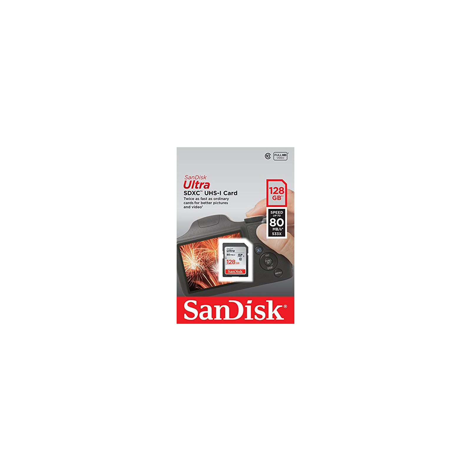 Карта памяти SanDisk 128GB SDXC Class 10 UHS-I (SDSDUNC-128G-GN6IN) изображение 4