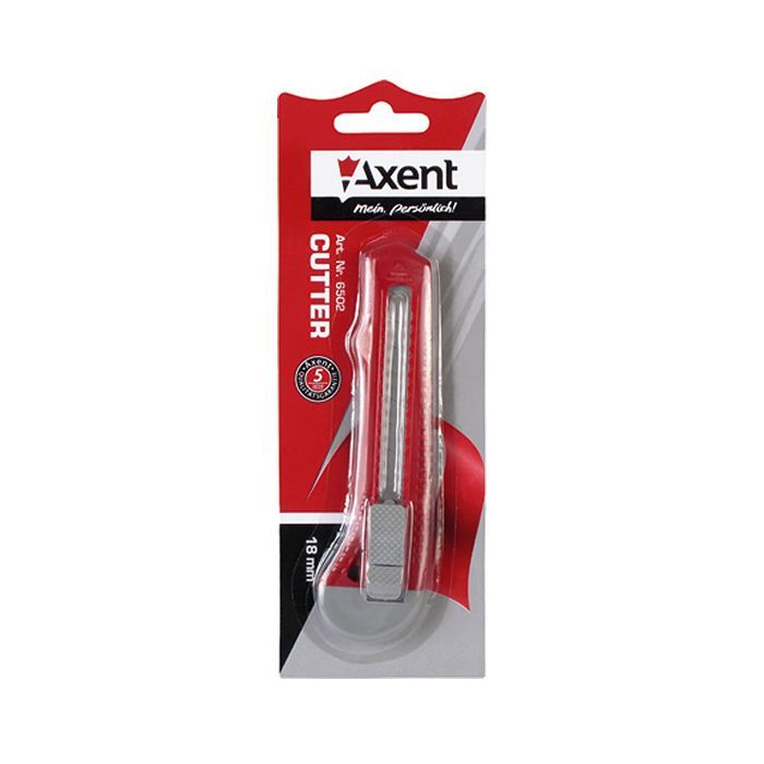 Нож канцелярский Axent 18 мм, blister, gray-red (6502-А) изображение 2
