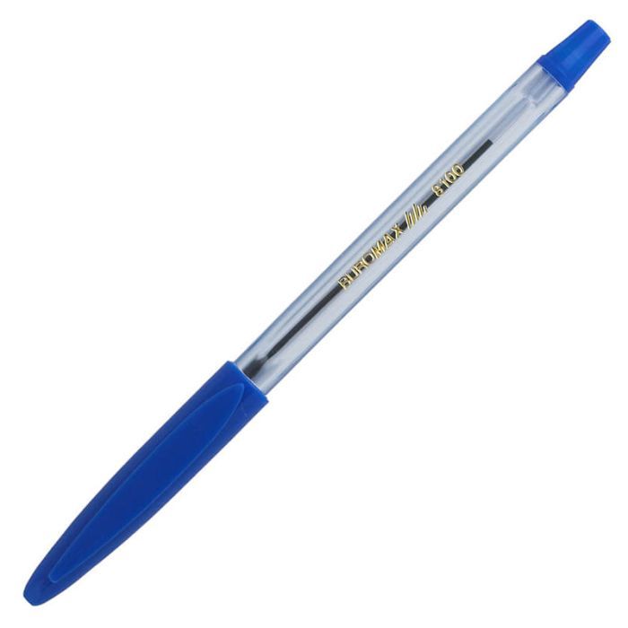 Ручка шариковая Buromax non-retractable JOBMAX, rubber grip, blue (BM.8100-01)
