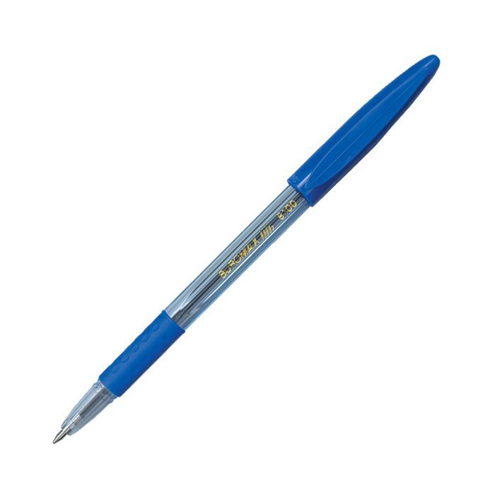 Ручка шариковая Buromax non-retractable JOBMAX, rubber grip, blue (BM.8100-01) изображение 2