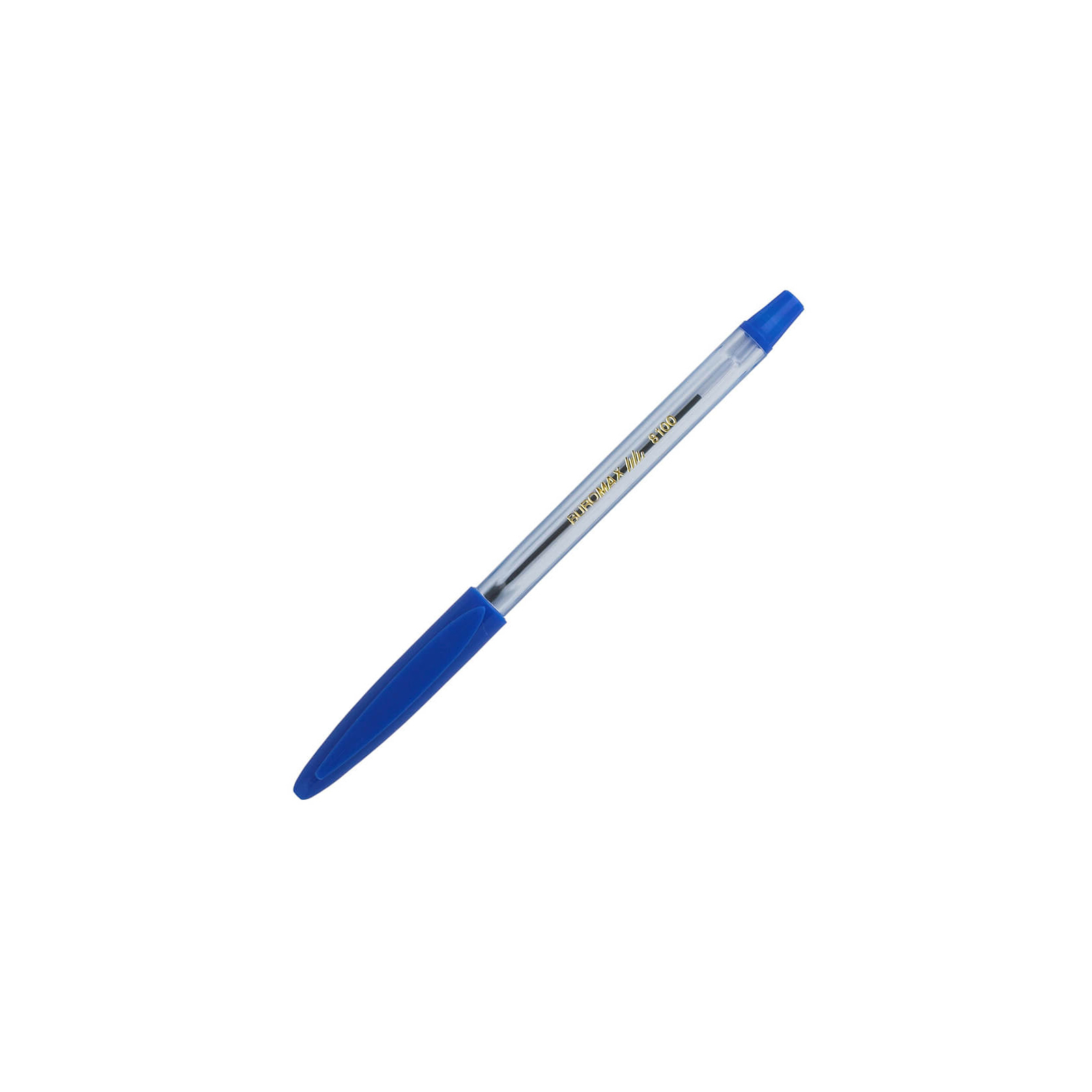 Ручка шариковая Buromax non-retractable JOBMAX, rubber grip, blue (BM.8100-01)