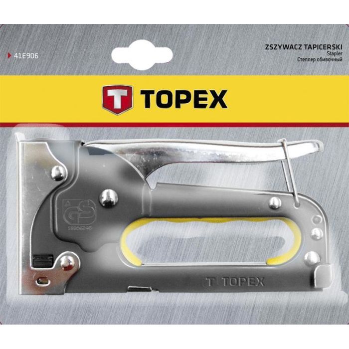 Степлер будівельний Topex 6-8 мм, скобы J (41E903) зображення 2
