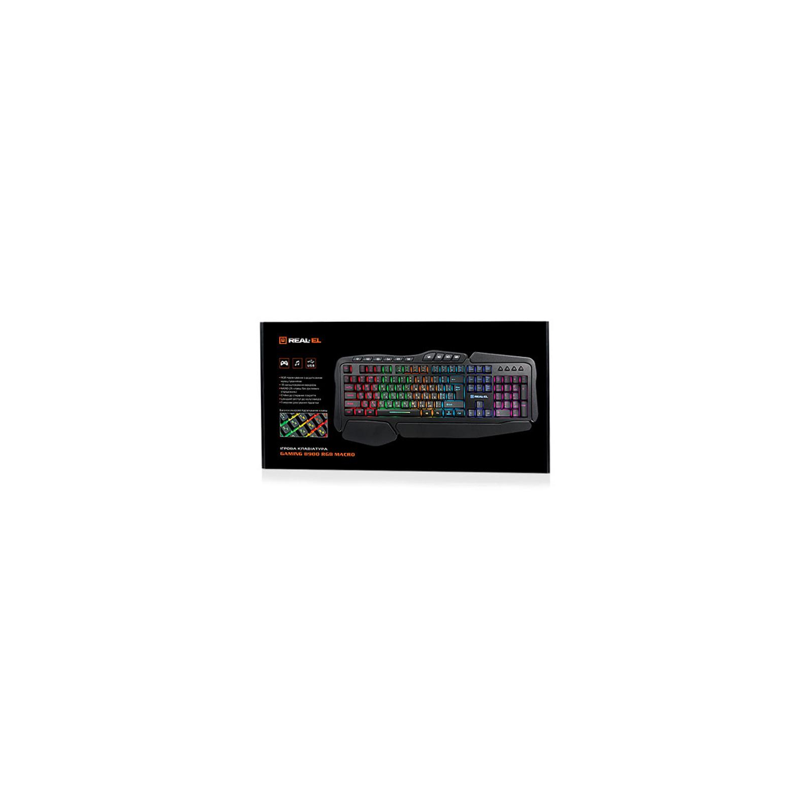 Клавиатура REAL-EL 8900 Gaming RGB Macro, black изображение 3