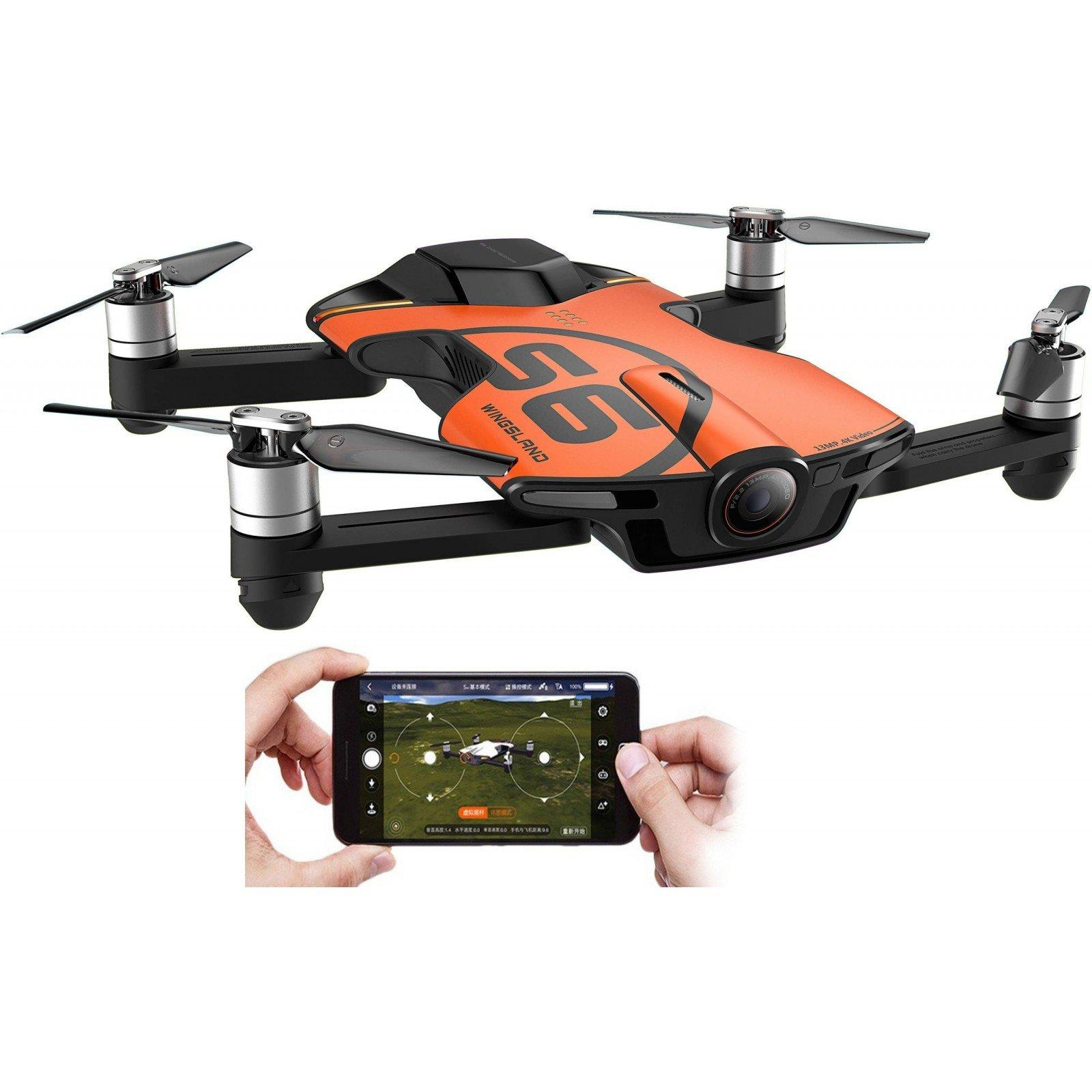Квадрокоптер Wingsland S6 GPS 4K Pocket Drone 2Batteries Orange зображення 9