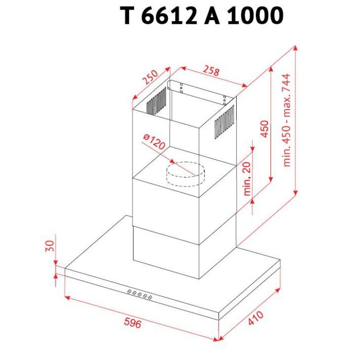 Витяжка кухонна Perfelli T 6612 A 1000 W LED зображення 10