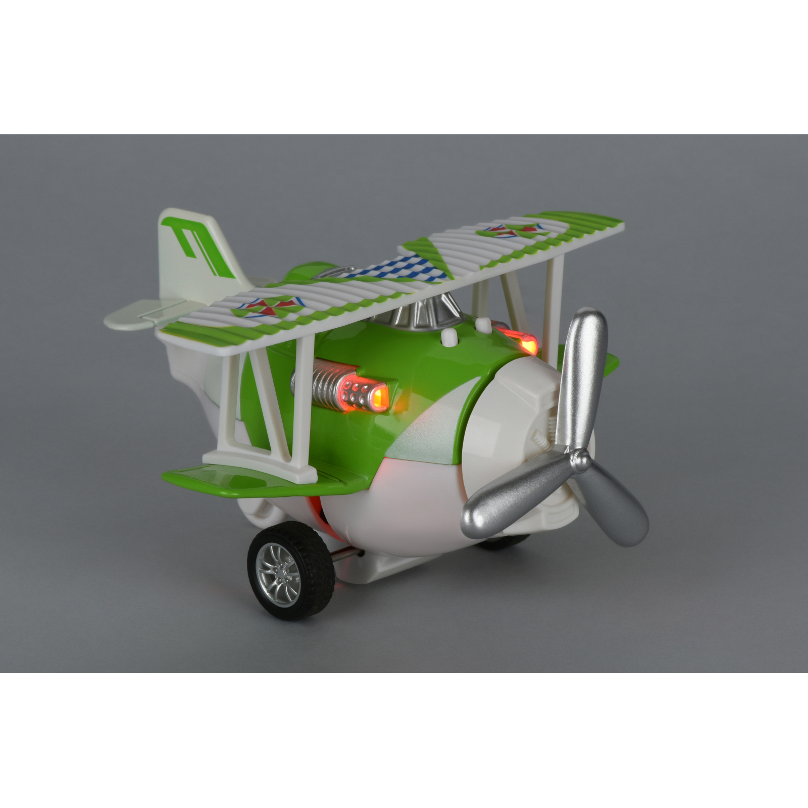 Спецтехніка Same Toy Самолет металический инерционный Aircraft зеленый со светом (SY8012Ut-4) зображення 2