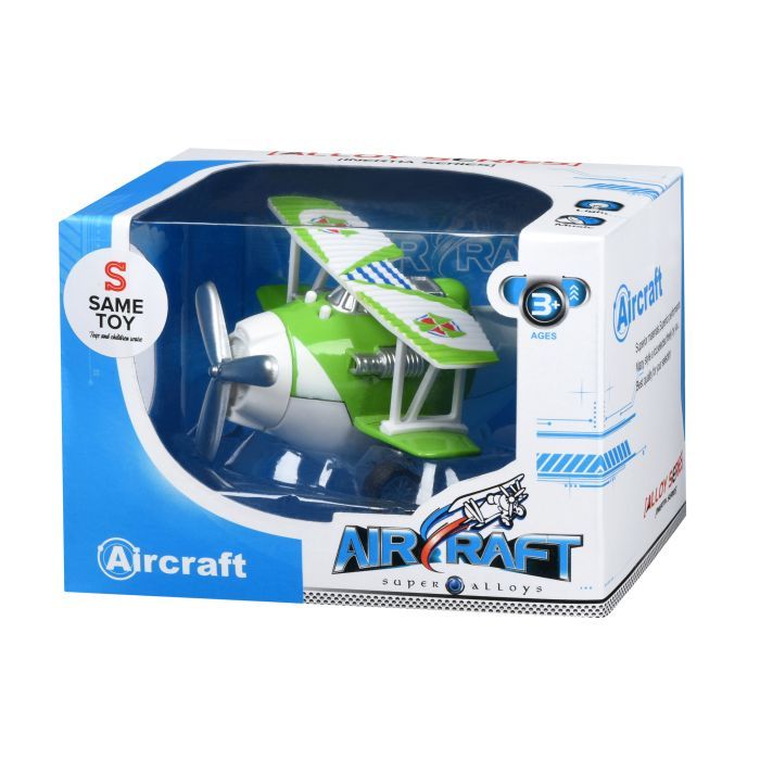 Спецтехніка Same Toy Самолет металический инерционный Aircraft зеленый со светом (SY8012Ut-4) зображення 5