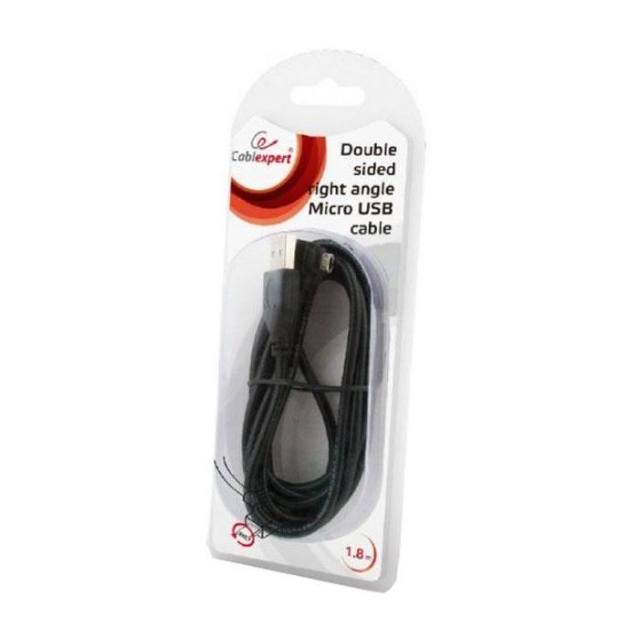 Дата кабель USB 2.0 AM to Micro 5P 1.8m угловой Cablexpert (CCB-USB2-AMmDM90-6) изображение 2