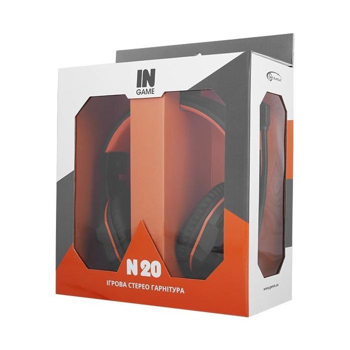 Наушники Gemix N20 White-Black-Orange Gaming изображение 5