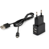 Зарядний пристрій Vinga 2 Port USB Wall Charger 2.1A + microUSB cable (VCPWCH2USB2ACMBK) зображення 2