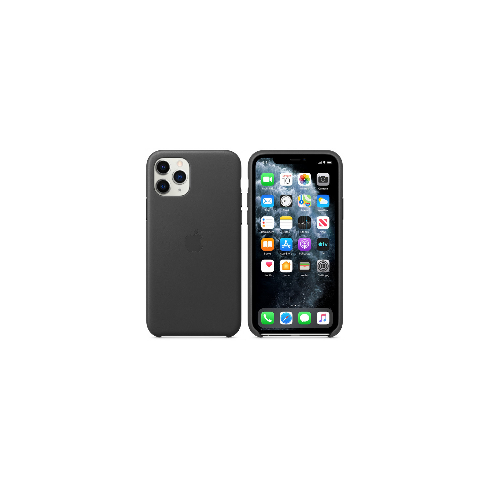 Чехол для мобильного телефона Apple iPhone 11 Pro Leather Case - Black (MWYE2ZM/A) изображение 6