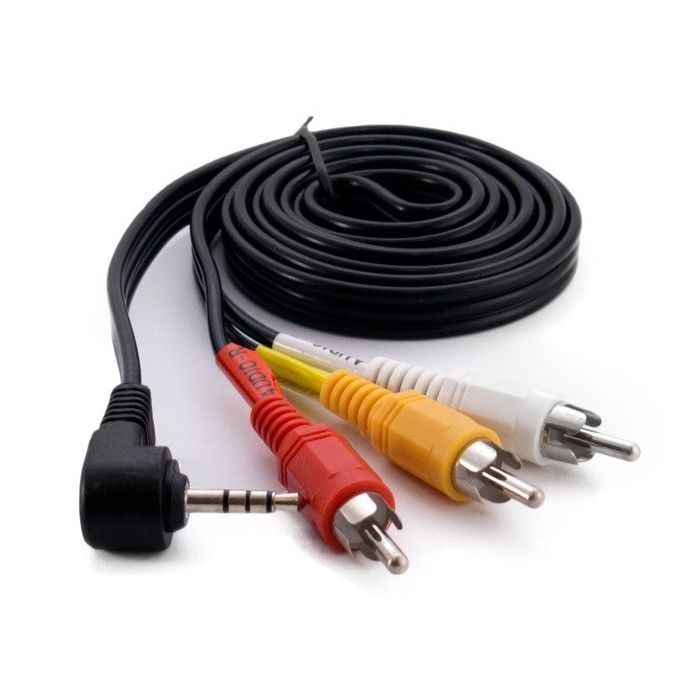 Кабель мультимедийный Jack 3.5mm male to 3RCA 90° Extradigital (KBV1732) изображение 2