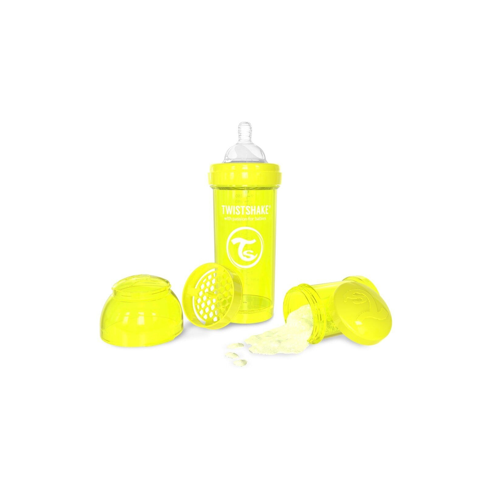 Пляшечка для годування Twistshake антиколькова 260 мл, жовта (24883) зображення 3