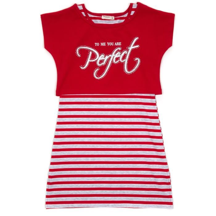 Плаття дитяче Breeze в смужку з топом (12358-134G-red)