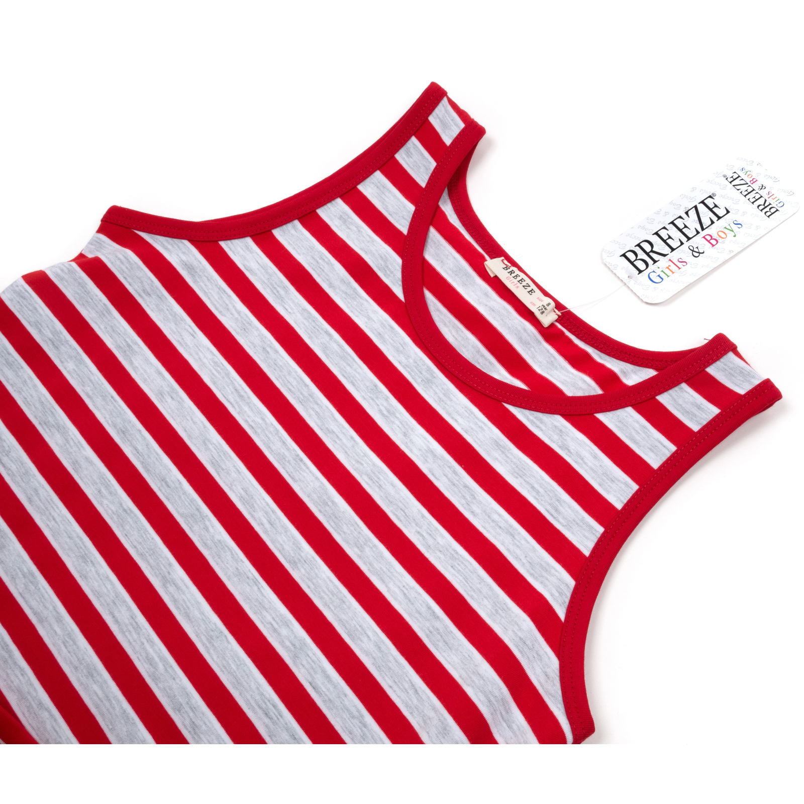 Плаття Breeze в смужку з топом (12358-128G-red) зображення 5