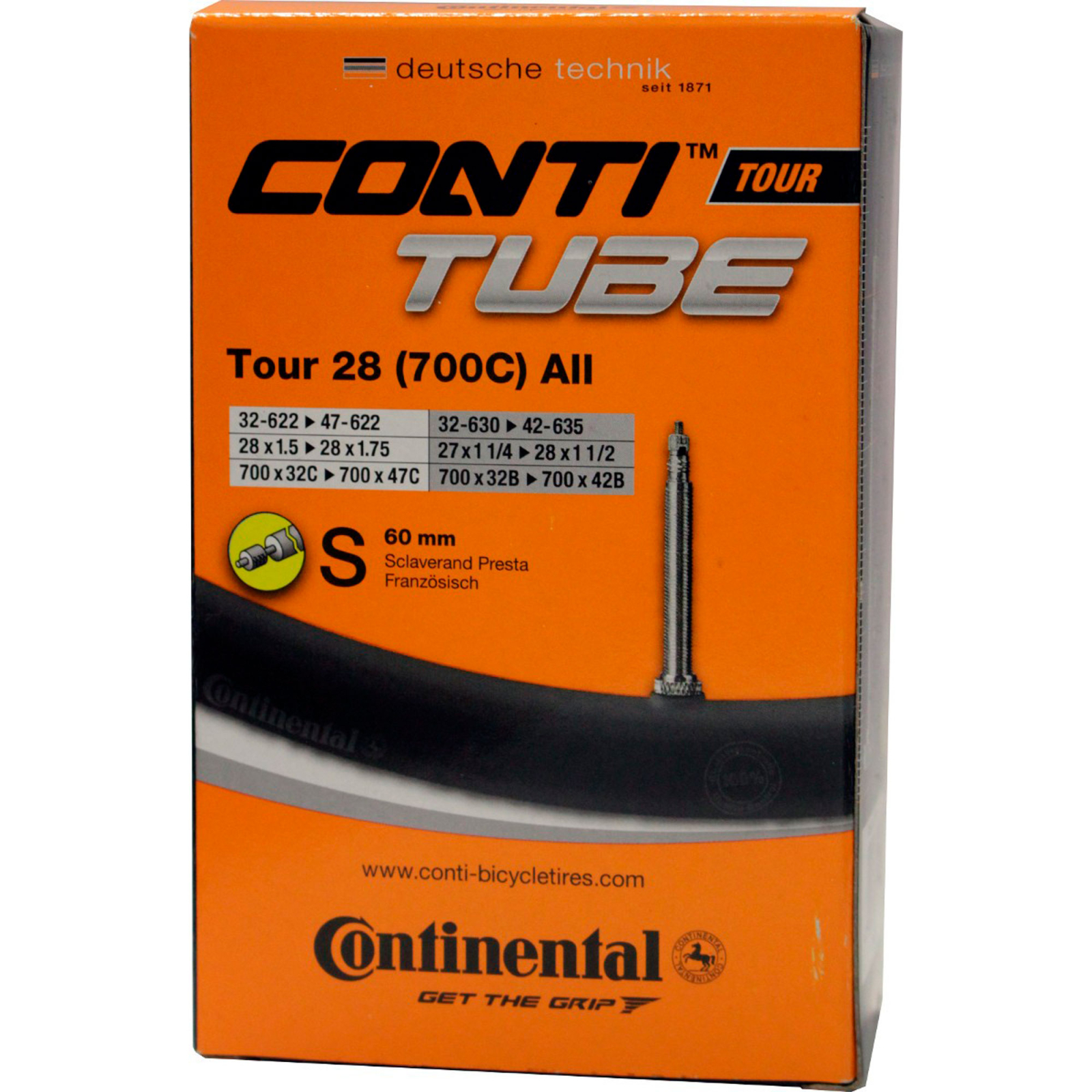 Велосипедная камера Continental Tour 28" All 32-622 / 47-622 PR60mm (182041)