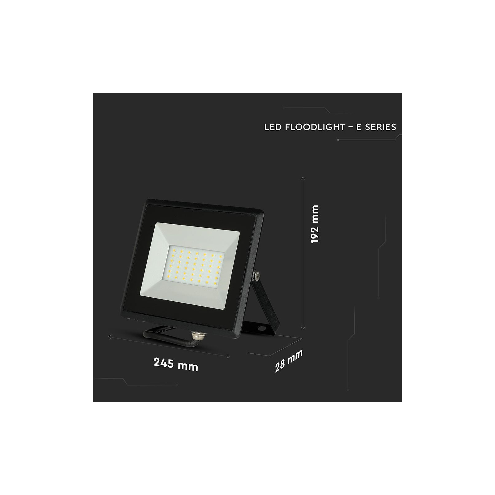Прожектор V-TAC LED 50W, SKU-5959, E-series, 230V, 4000К (3800157625524) зображення 5