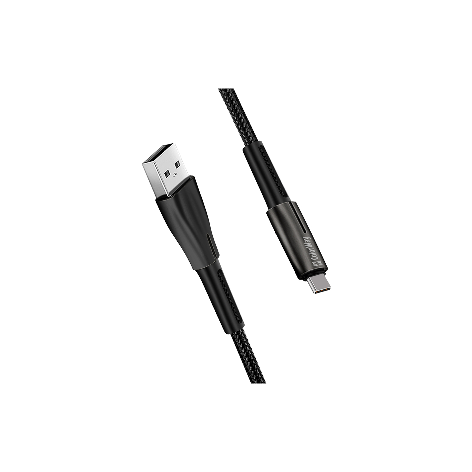 Дата кабель USB 2.0 AM to Type-C 1.0m zinc alloy + led black ColorWay (CW-CBUC035-BK) изображение 5