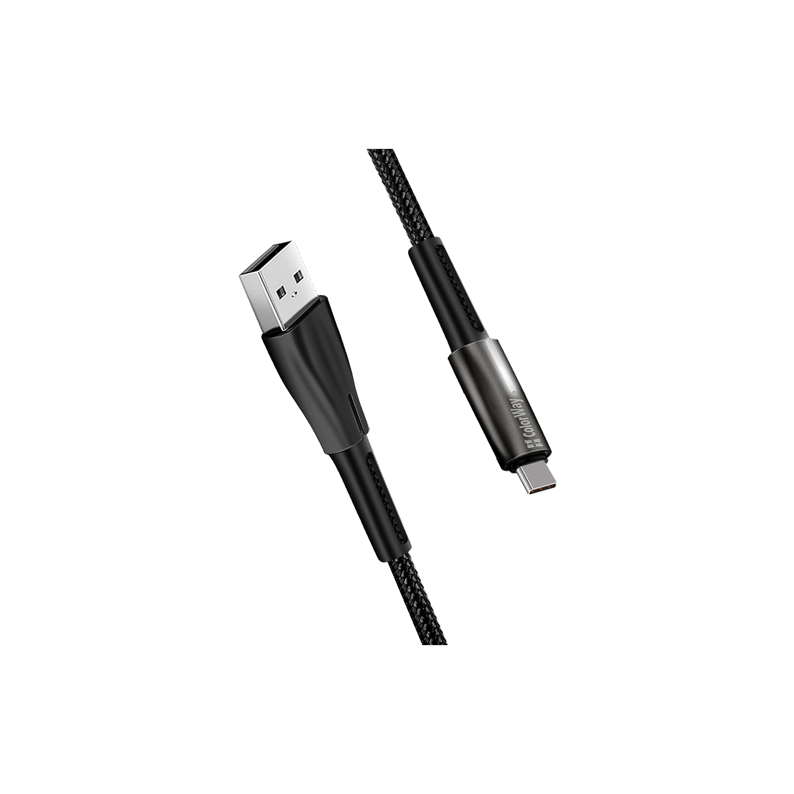 Дата кабель USB 2.0 AM to Type-C 1.0m zinc alloy + led black ColorWay (CW-CBUC035-BK) зображення 6
