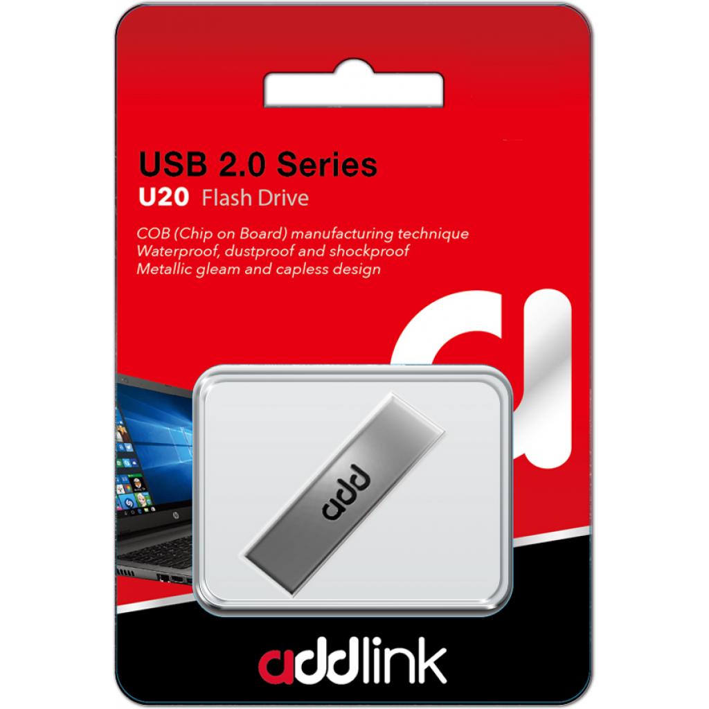 USB флеш накопичувач AddLink 32GB U20 Titanium USB 2.0 (ad32GBU20T2) зображення 3