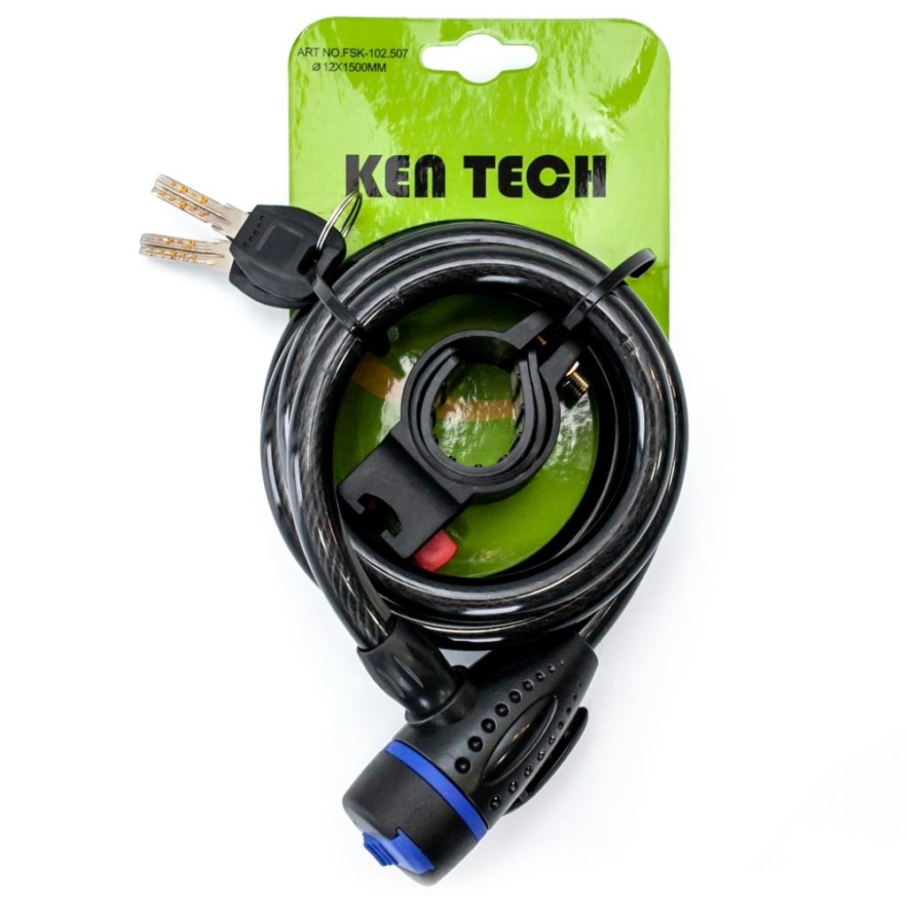 Замок велосипедний Ken Tech FSK-102.507 Key 10mm x 1500mm Black (LCK-046) зображення 2