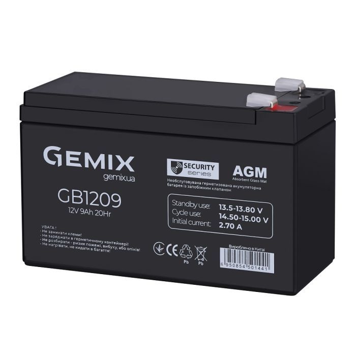 Батарея к ИБП Gemix GB 12В 9Ач (GB1209) изображение 2