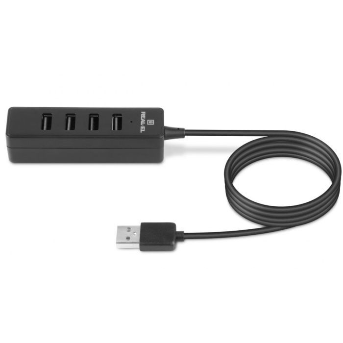 Концентратор REAL-EL HQ-174 USB-A 2.0 1.2m black (EL123110006) зображення 2
