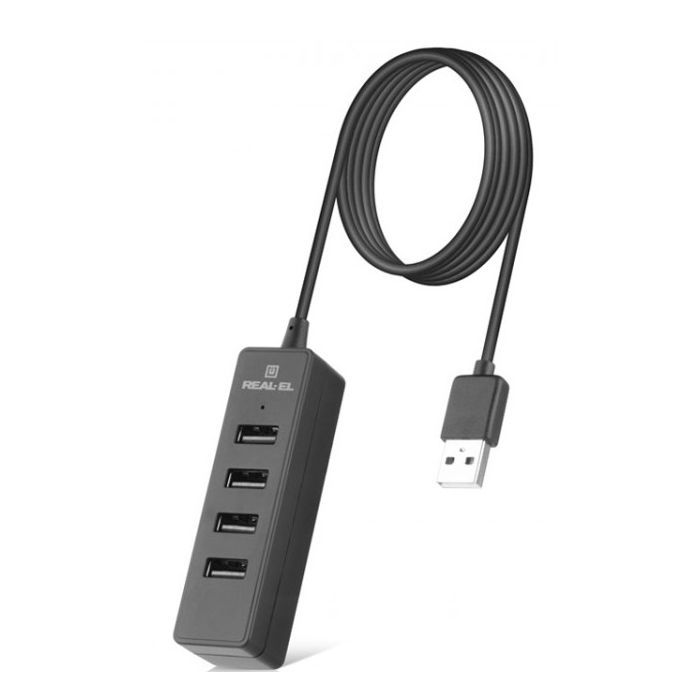 Концентратор REAL-EL HQ-174 USB-A 2.0 1.2m black (EL123110006) зображення 3