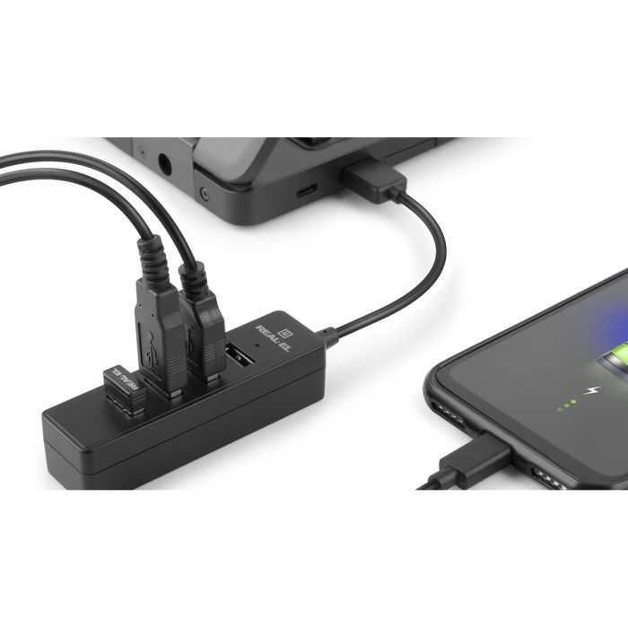 Концентратор REAL-EL HQ-174 USB-A 2.0 1.2m black (EL123110006) зображення 7