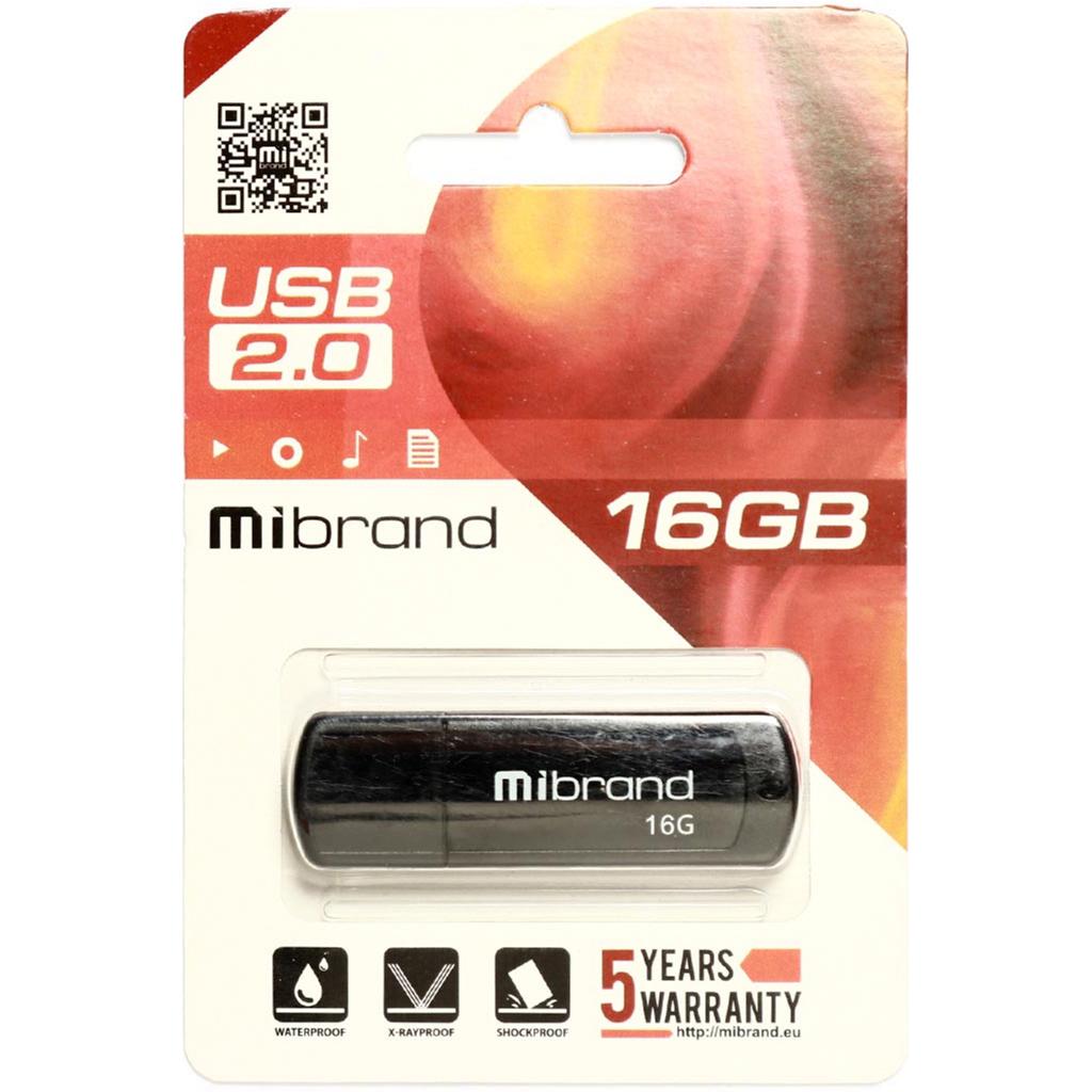 USB флеш накопитель Mibrand 4GB Grizzly Black USB 2.0 (MI2.0/GR4P3B) изображение 2