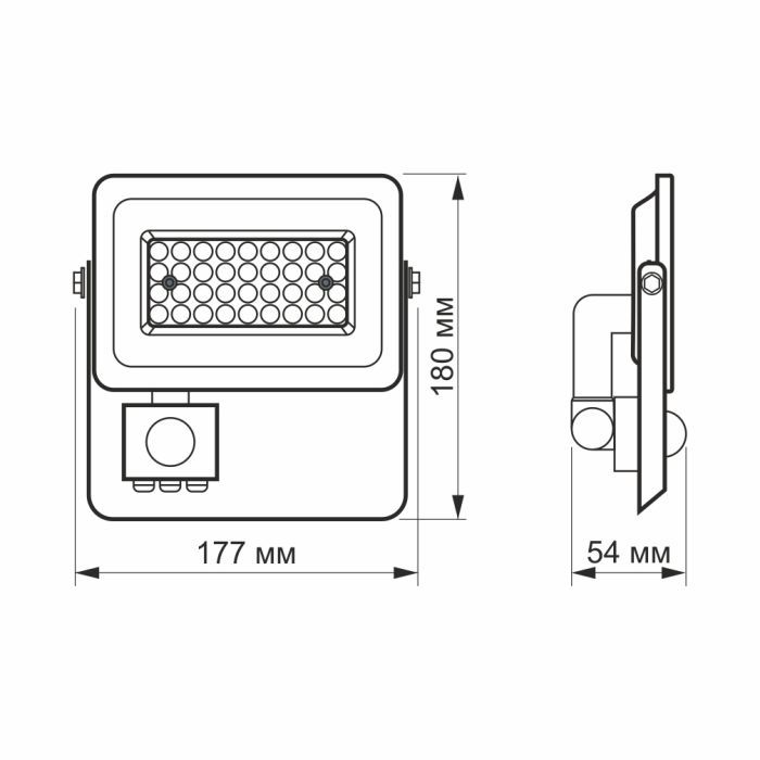 Прожектор Videx LED  30W 5000K с датчиком движения (VL-F2e305W-S) изображение 6