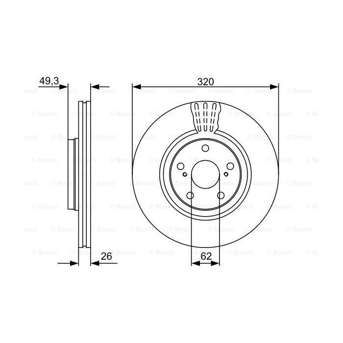 Гальмівний диск Bosch 0 986 479 562 зображення 5