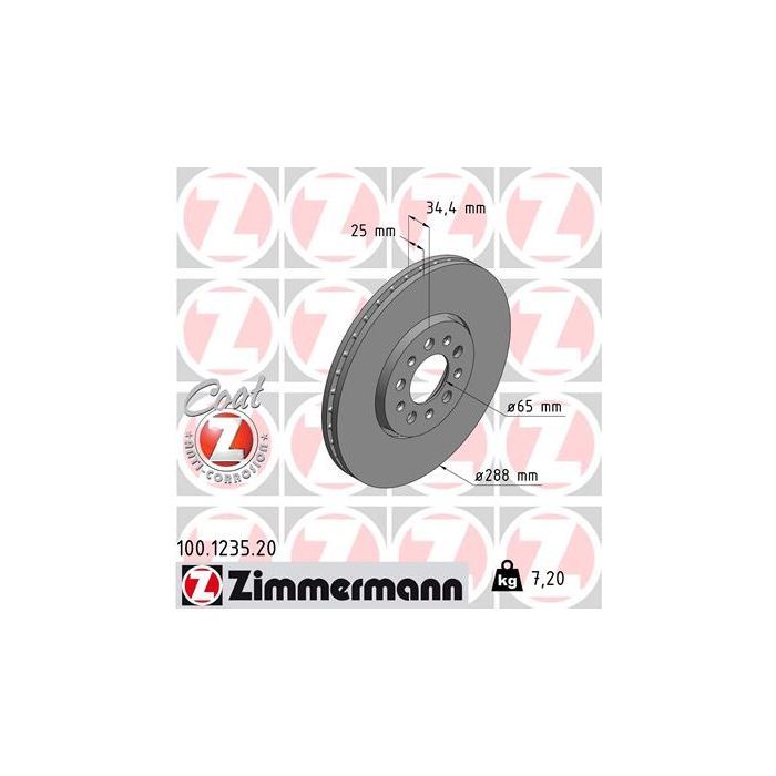 Тормозной диск ZIMMERMANN 100.1235.20