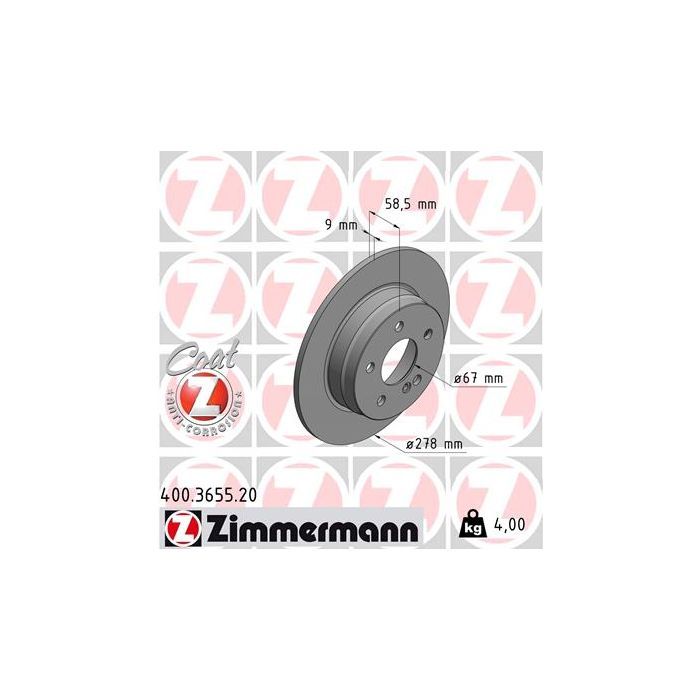 Тормозной диск ZIMMERMANN 400.3655.20