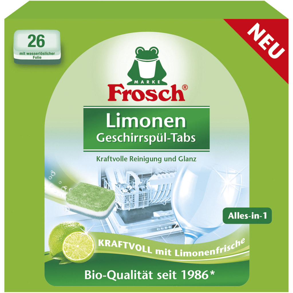 Таблетки для посудомоечных машин Frosch Лимон 26 шт. (4001499940132)