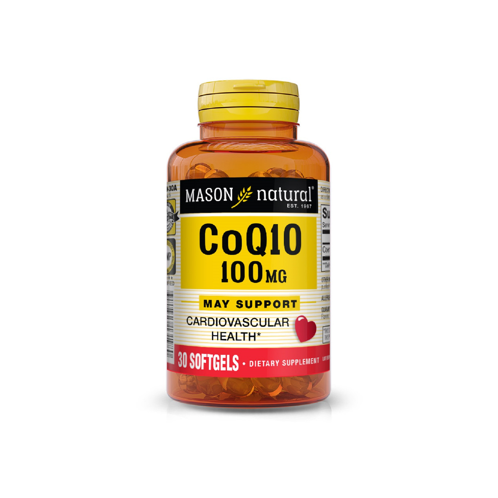 Антиоксидант Mason Natural Коэнзим Q10 100 мг, Co Q10, 30 гелевых капсул (MAV13198)