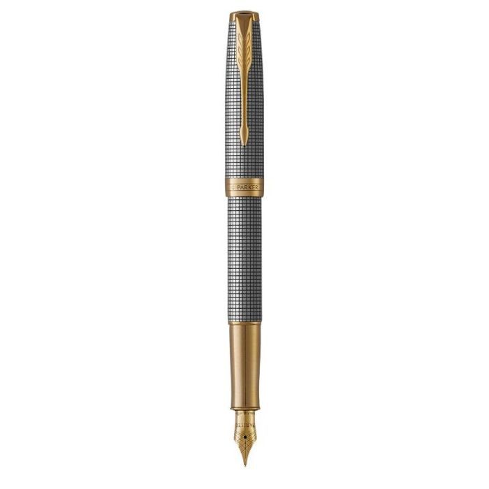 Ручка пір'яна Parker SONNET 17 Cisele Silver GT  FP18 F (88 211)