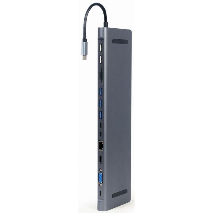 Концентратор Cablexpert USB-C 9-in-1 (Hub/HDMI/VGA/PD/card-reader/lan/audio) (A-CM-COMBO9-01) зображення 2