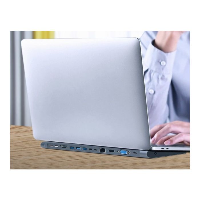 Концентратор Cablexpert USB-C 9-in-1 (Hub/HDMI/VGA/PD/card-reader/lan/audio) (A-CM-COMBO9-01) зображення 4